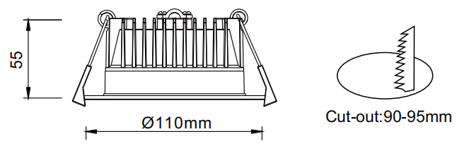13W 90MM CUTOUT 3CCT DOWNLIGHT (DL1571)
